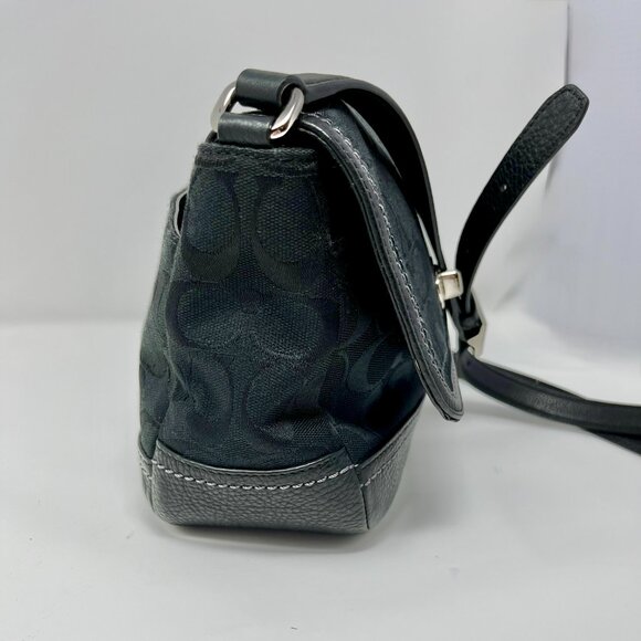 Coach  Crossbody & Wristlet Signature Fabric Leather Trim Black/black - Picture 7 of 14